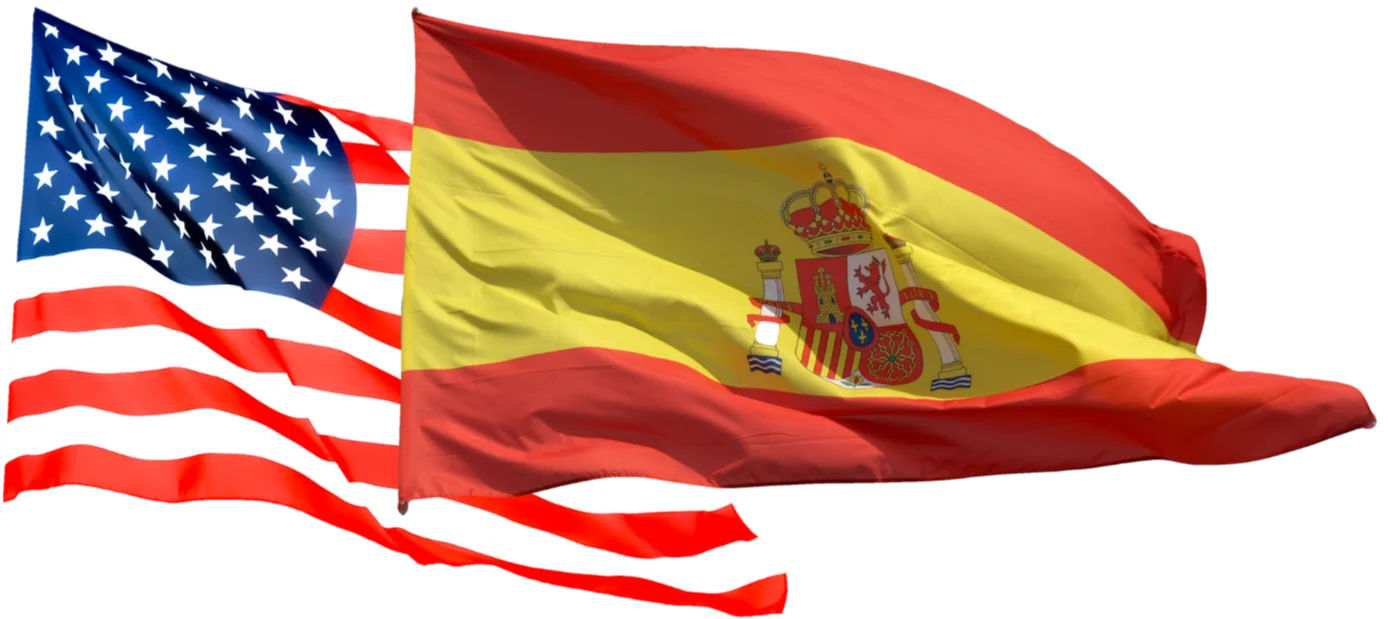 Banderas de Estados Unidos y España